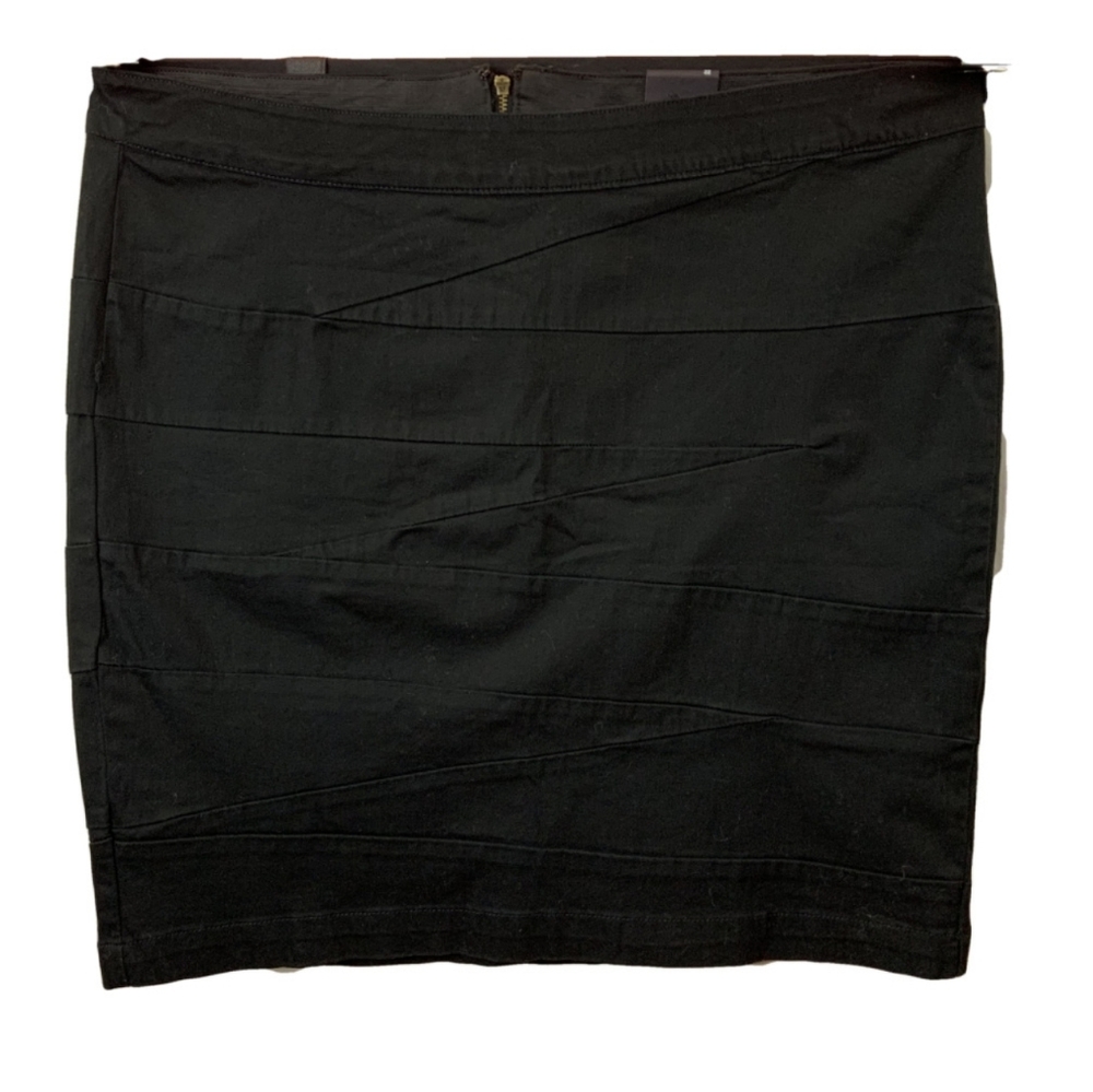 Lane Bryant 24 Black Denim Stretch Pencil Skirt